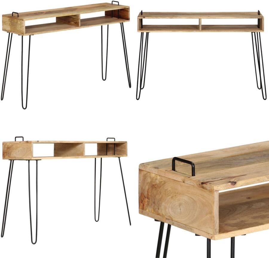 VidaXL Wandtafel 115x35x76 cm massief mangohout Wandtafel Wandtafels Wandtafeltje Wandtafeltjes