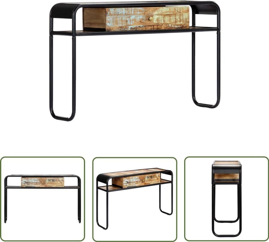 VidaXL Wandtafel 118x30x75 cm gerecycled hout Wandtafel Vintage Meubels Houten Kast Bergruimte Salontafel Entreetafel Industrieel Design Gerecycled Hout