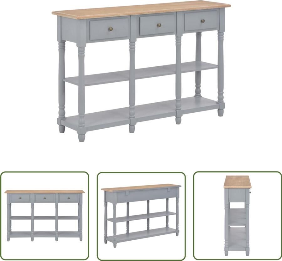 VidaXL Wandtafel 120x30x76 cm Grijs & Houtkleur Wandtafel Salontafel Entreetafel Vintage Tafeltje Houten Tafel Mdf Tafel Grenoble Tafel Grijze Tafel - Foto 2