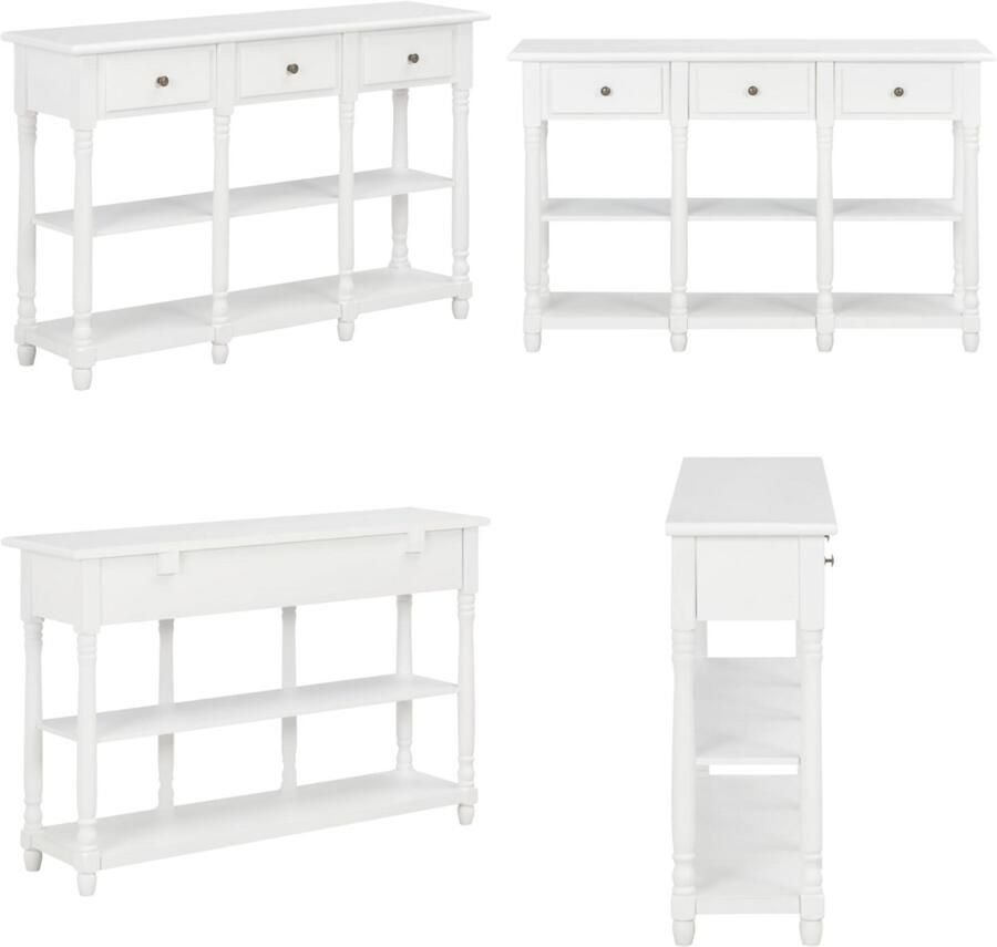 VidaXL Wandtafel 120x30x76 cm MDF wit Wandtafel Wandtafels Bijzettafel Bijzettafels