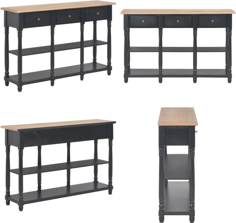 VidaXL Wandtafel 120x30x76 cm MDF zwart Wandtafel Wandtafels Bijzettafel Bijzettafels