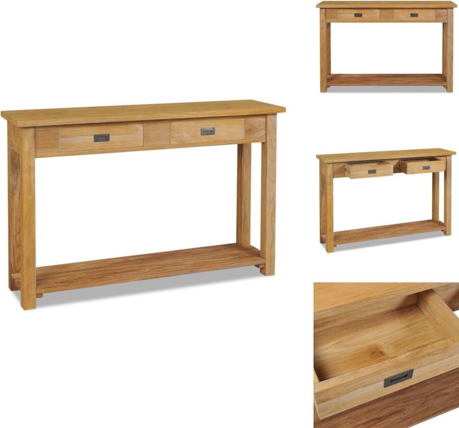 VidaXL -Wandtafel-120x30x80-cm-massief-teakhout - Foto 3