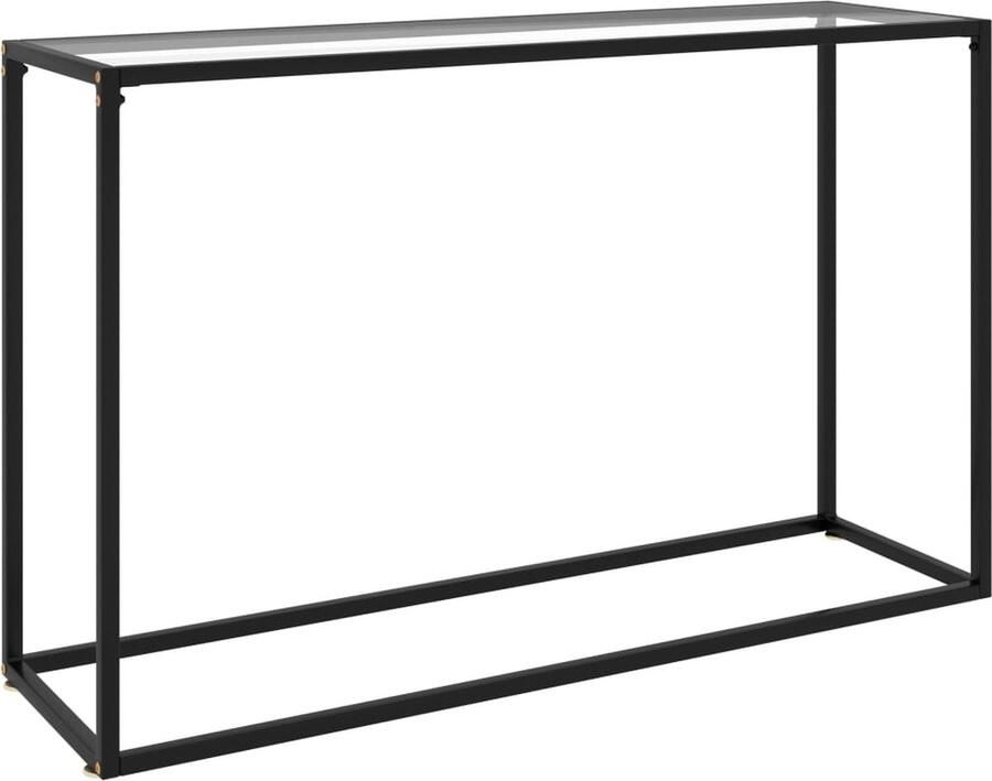 VidaXL Wandtafel 120x35x75 cm Gehard glas Wandtafel Console Tafel Modern Design Glazen Tafel Zwarte Metalen Onderstel Muurhanger Decoratief Item Livingroom Furniture Salonmeubel Side Table Bijzetkast - Foto 2