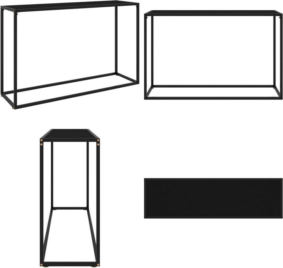 VidaXL Wandtafel 120x35x75 cm gehard glas zwart Wandtafel Wandtafels Bijzettafel Bijzettafels