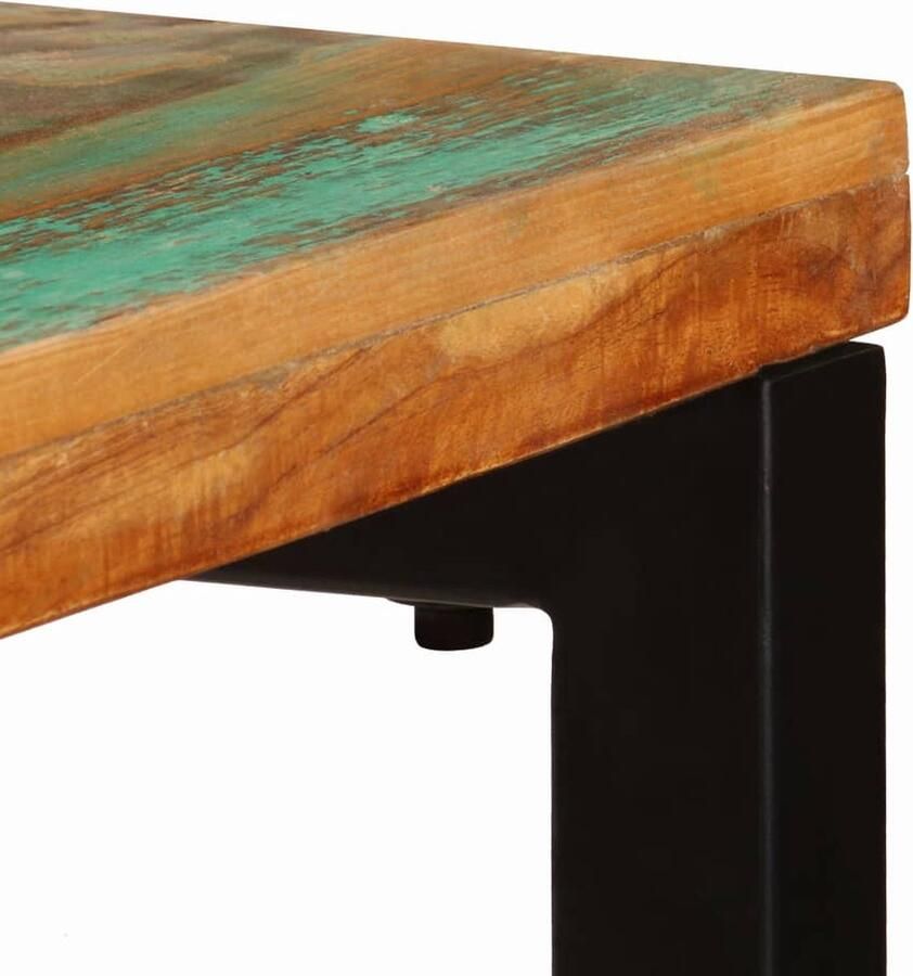 VidaXL Wandtafel 120x35x76 cm Gerecycled Hout & Staal Wandtafel Salontafel Vintage Tafel Industriële Tafel Recycle Materiaal Houten Tafel Bruine Tafel - Foto 2