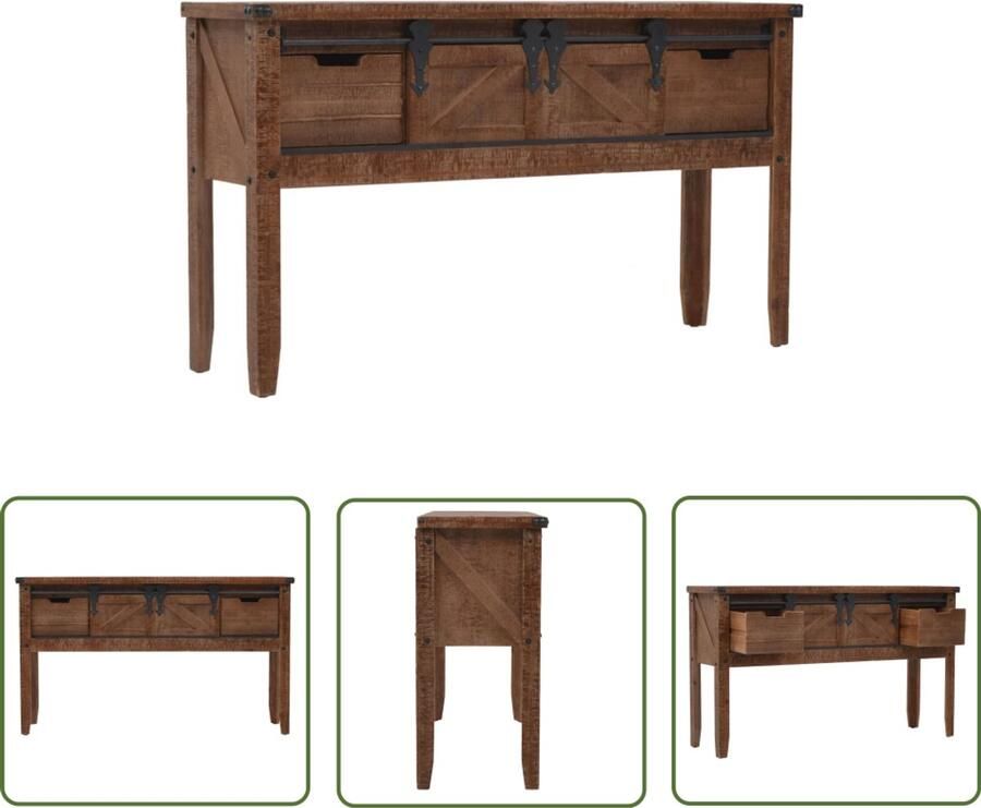 VidaXL Wandtafel 131x35 5x75 cm Vurenhout Bruin Wandtafel Salontafel Tv-meubel Vintage Meubels Landelijke Meubelen Kastdeur Opslagkast Hout Meubel