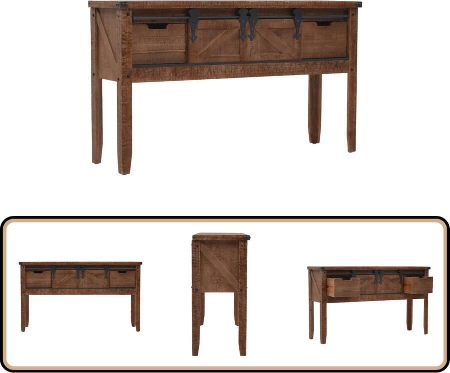 VidaXL -Wandtafel-131x35 5x75-cm-massief-vurenhout-bruin
