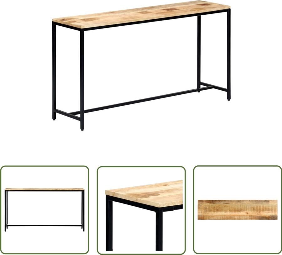 VidaXL Wandtafel 140x35x76 cm Mangohout Consoletafel Salontafel Industrieel Design Mangohouten Tafel Vintage Tafel Kamerdecoratie Entreehal Livingroom Furniture