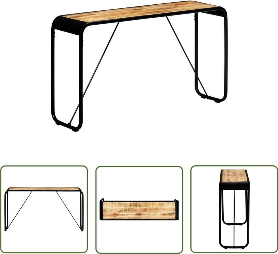 VidaXL Wandtafel 140x35x76 cm mangohout & staal Consoletafel Salontafel Mangohout Industriele Meubels Vintage Meubelen Landelijke Meubels Entreetafel