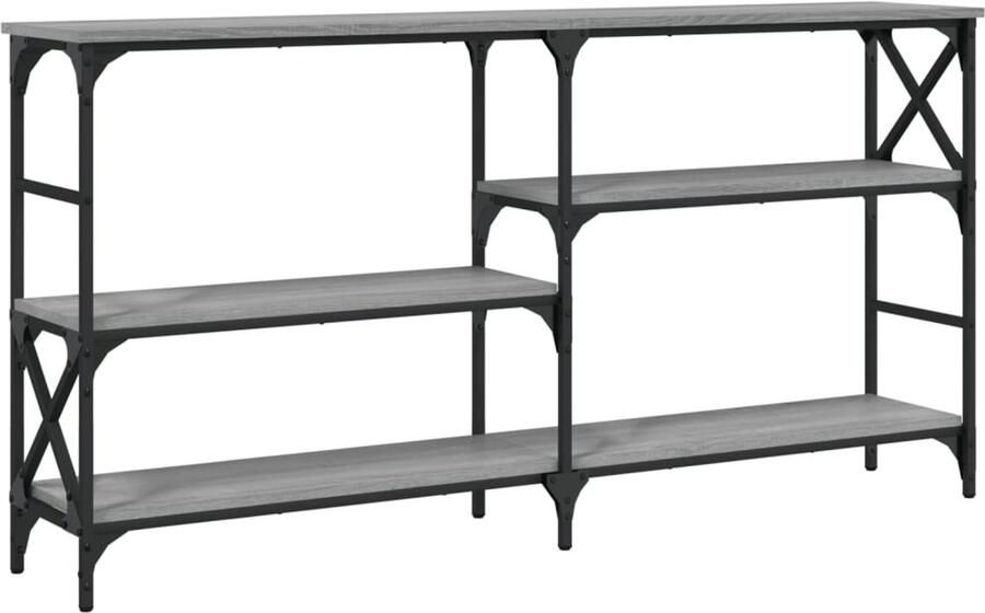 VidaXL Wandtafel 150x29x76 5 cm bewerkt hout grijs sonoma eikenkleurig Wandtafel Wandtafels Bijzettafel Console Tafel