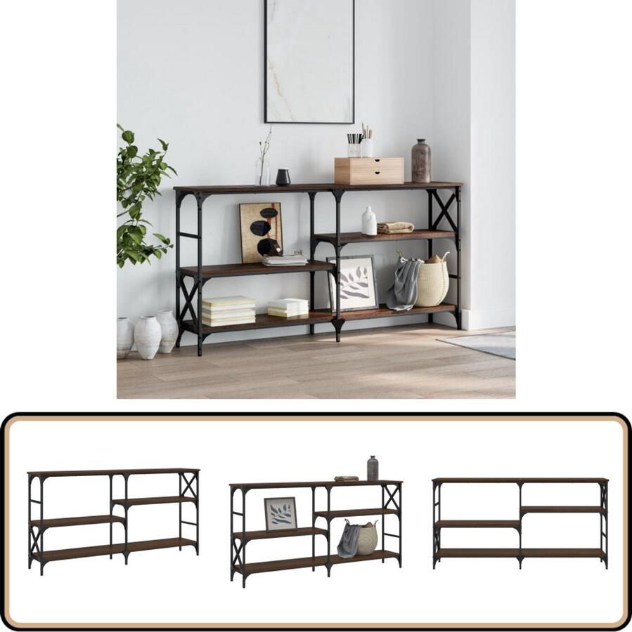 VidaXL Wandtafel 150x29x76 5 cm Bruin eiken Wandtafel Consoletafel Entreetafel Houten Tafel Bruine Eiken Kleur