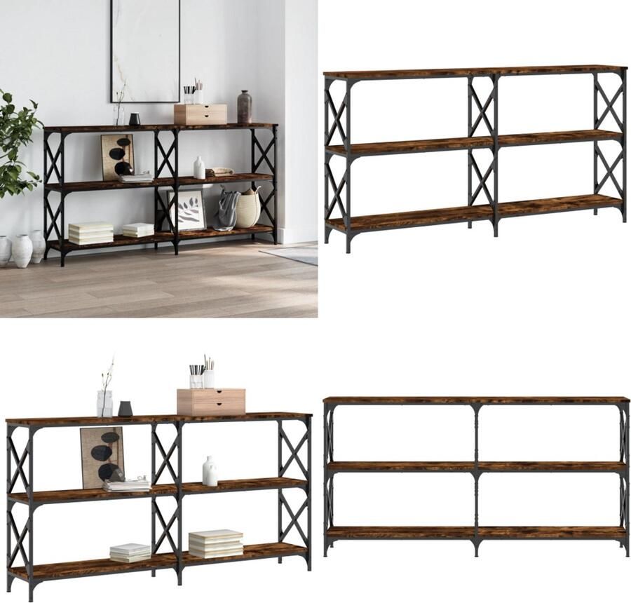 VidaXL Wandtafel 156x28x80 5 cm bewerkt hout gerookt eikenkleurig Wandtafel Wandtafels Bijzettafel Console Tafel