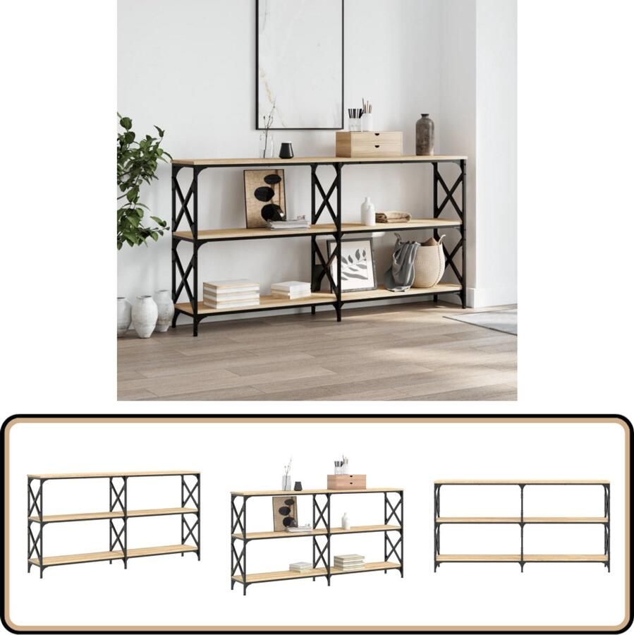 VidaXL -Wandtafel-156x28x80 5-cm-bewerkt-hout-sonoma-eikenkleurig - Foto 2