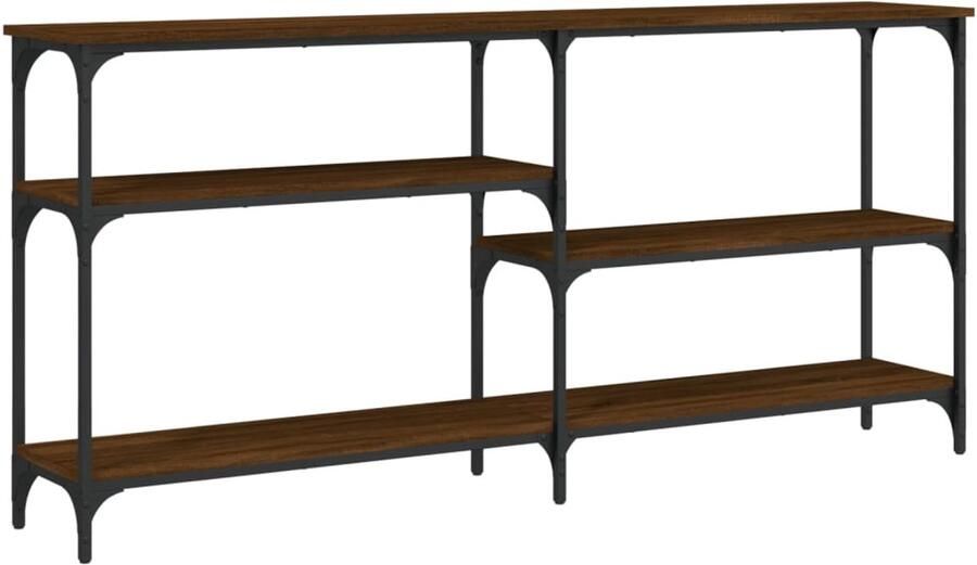 VidaXL Wandtafel 160x29x75 cm bewerkt hout bruin eikenkleur Wandtafel Wandtafels Bijzettafel Console Tafel