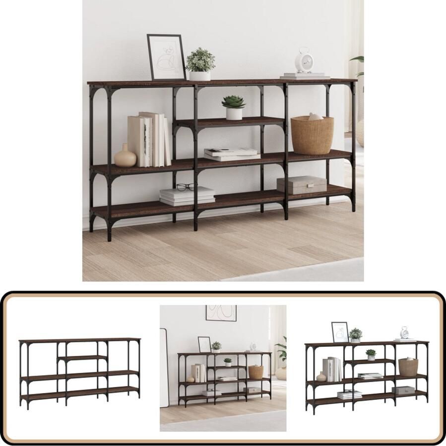 VidaXL -Wandtafel-160x29x80-cm-bewerkt-hout-bruin-eikenkleur