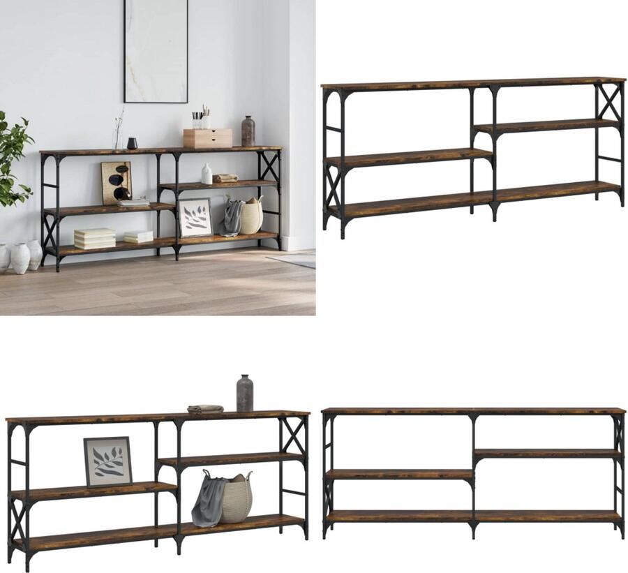 VidaXL Wandtafel 180x29x76 5 cm bewerkt hout gerookt eikenkleurig Wandtafel Wandtafels Bijzettafel Console Tafel