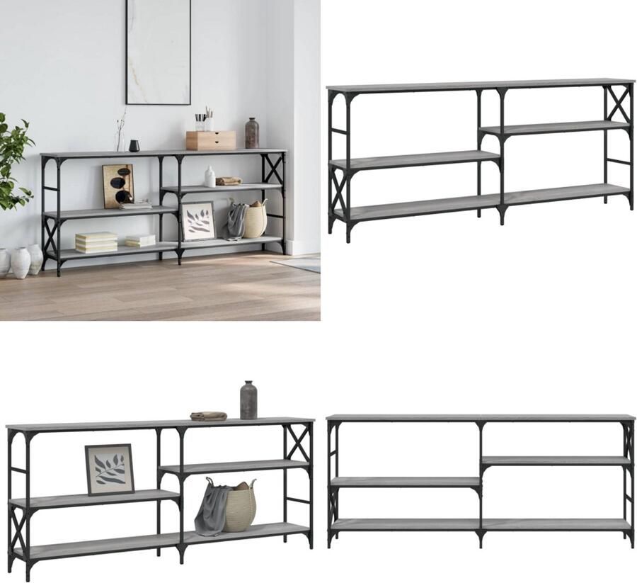 VidaXL Wandtafel 180x29x76 5 cm bewerkt hout grijs sonoma eikenkleurig Wandtafel Wandtafels Bijzettafel Console Tafel