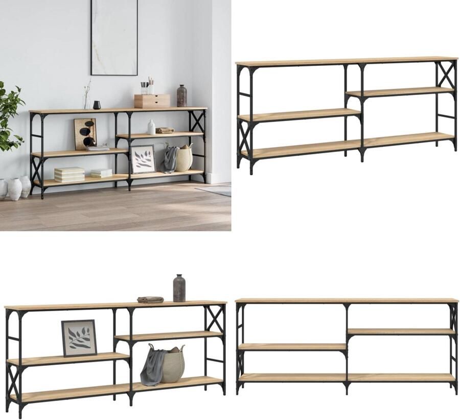 VidaXL Wandtafel 180x29x76 5 cm bewerkt hout sonoma eikenkleurig Wandtafel Wandtafels Bijzettafel Console Tafel