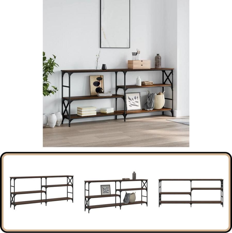 VidaXL Wandtafel 180x29x76 5 cm Bruin Eikenkleur Wandtafel Consoletafel Haltafel Bijzetkast Opbergkast