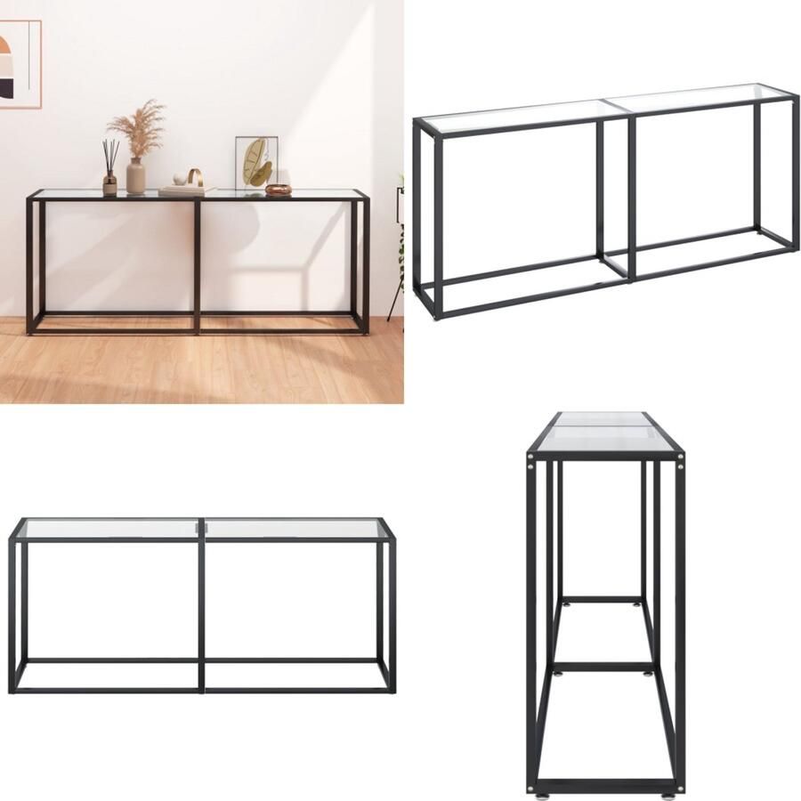 VidaXL Wandtafel 180x35x75 5 cm gehard glas transparant Wandtafel Wandtafels Tafel Bijzettafel