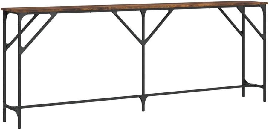 VidaXL Wandtafel 200x29x75 cm bewerkt hout gerookt eikenkleurig Wandtafel Wandtafels Bijzettafel Console Tafel