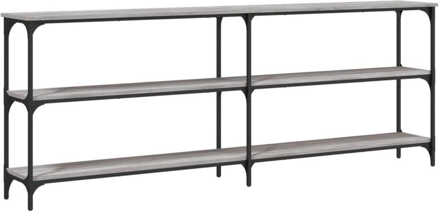 VidaXL Wandtafel 200x29x75 cm bewerkt hout grijs sonoma eikenkleurig Wandtafel Wandtafels Bijzettafel Console Tafel - Foto 2