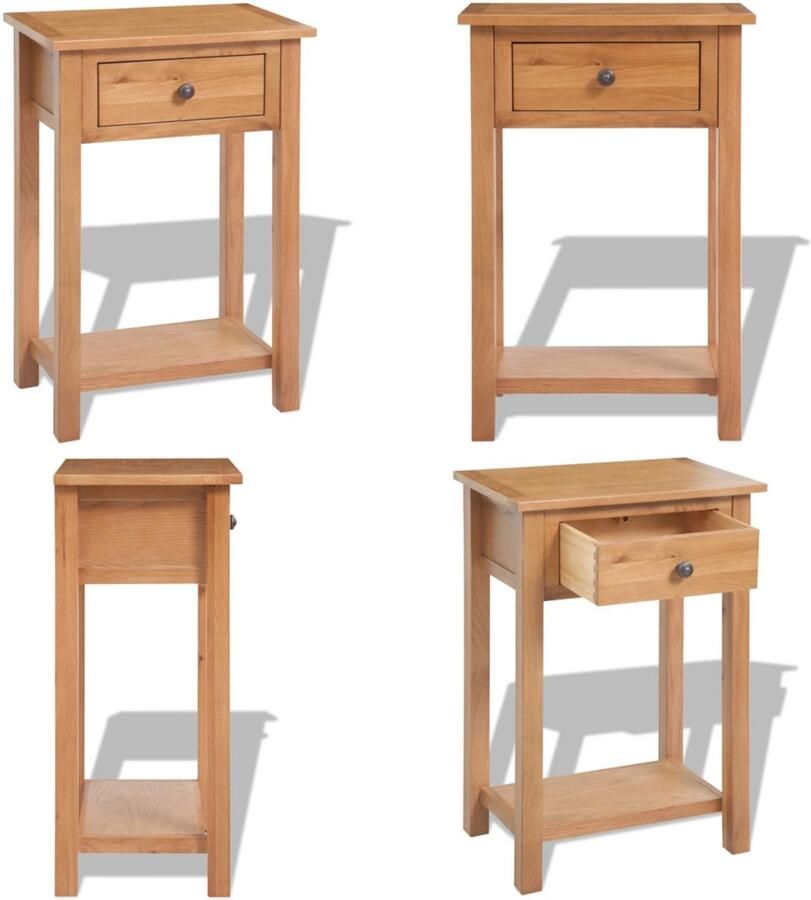 VidaXL Wandtafel 50x32x75 cm massief eikenhout Console Tafel Console Tafels Haltafel Haltafels