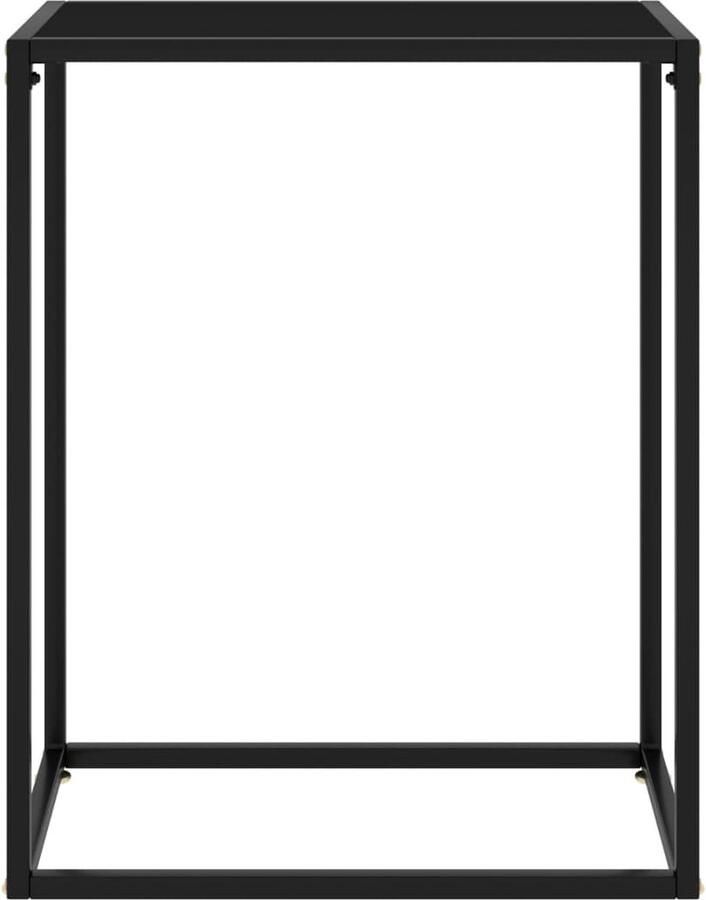VidaXL Wandtafel 60x35x75 cm Zwart Glas & Staal Wandtafel Bijzettafel Zwarte Tafel Glazen Tafel Moderne Tafel Minimalistische Tafel Salontafel Livingroom Decor