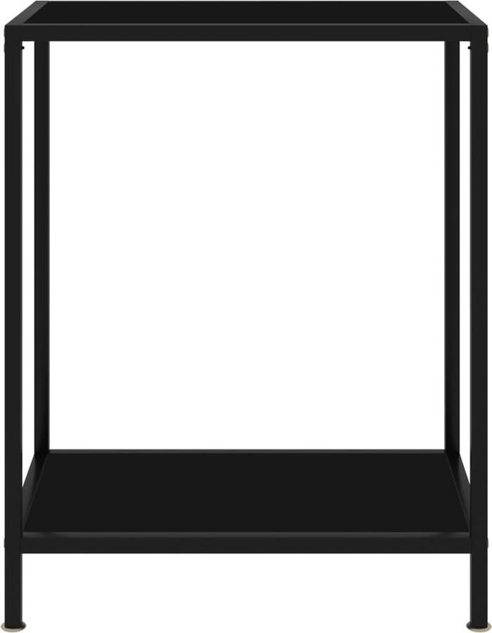 VidaXL Wandtafel 60x35x75 cm Zwart Glas & Staal Wandtafel Consoletafel Sidetable Salontafel Entreetafel Black Furniture Zwarte Tafels Minimalistische Meubels Moderne Meubels