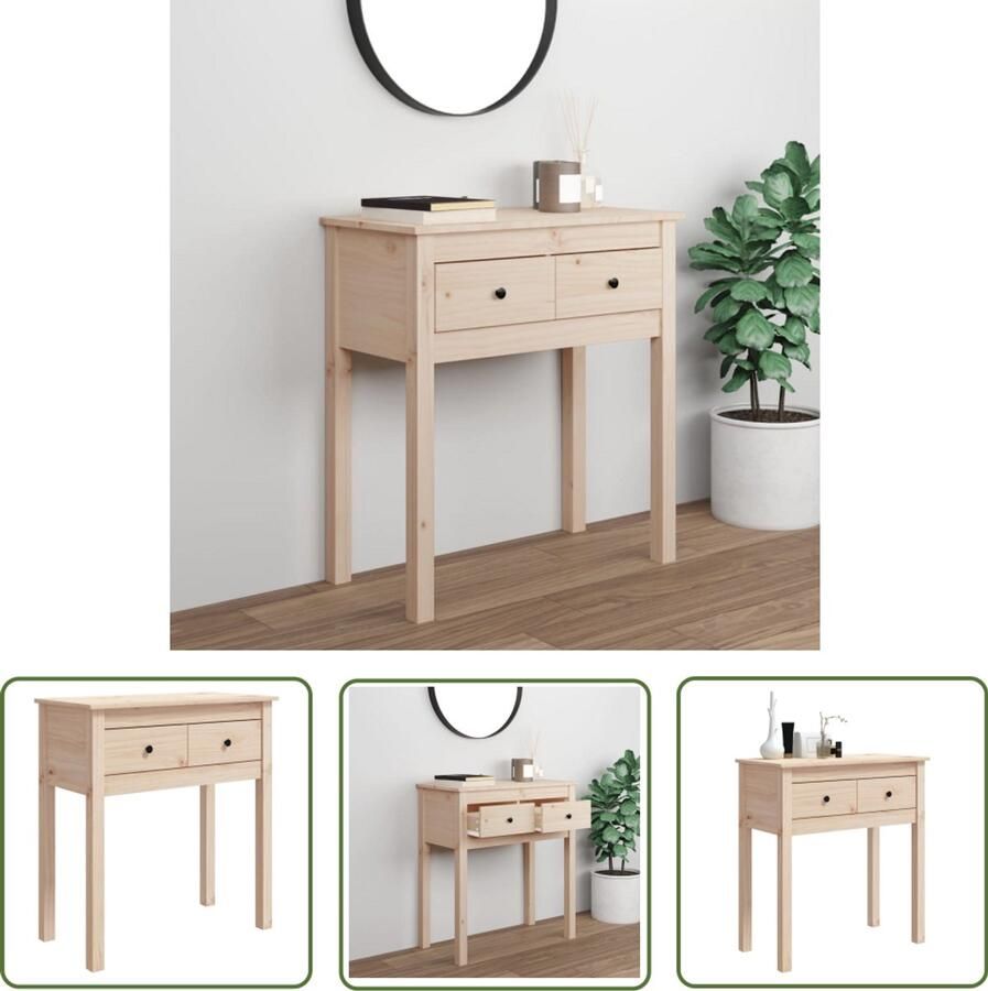 VidaXL Wandtafel 70x35x75 cm massief grenenhout Wandtafel Grenenhout Vintage Rustic Salontafel Entreetafel Kastje Opbergruimte Design