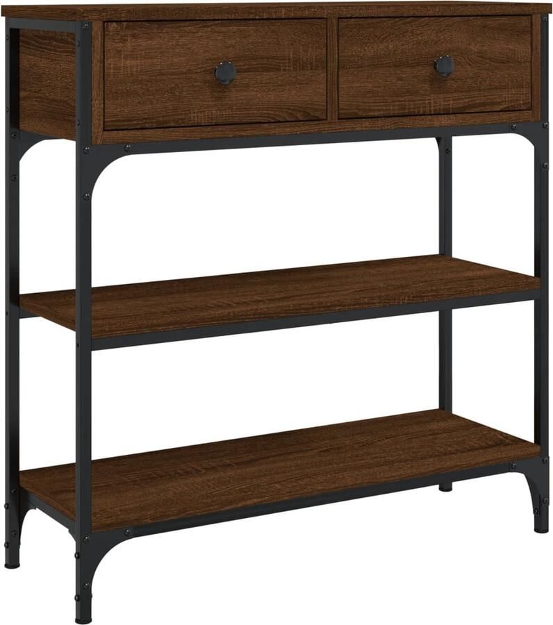 VidaXL -Wandtafel-72 5x25x75-cm-bewerkt-hout-bruin-eikenkleur - Foto 2