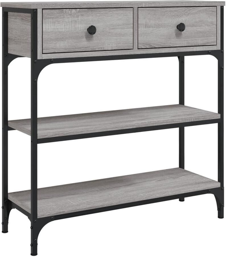 VidaXL -Wandtafel-72 5x25x75-cm-bewerkt-hout-grijs-sonoma-eikenkleurig