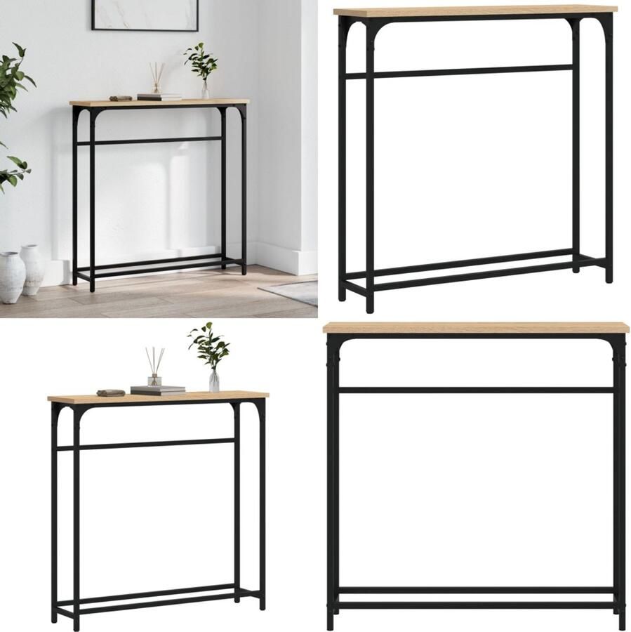 VidaXL -Wandtafel-75x19 5x75-cm-bewerkt-hout-grijs-sonoma-eikenkleurig - Foto 2