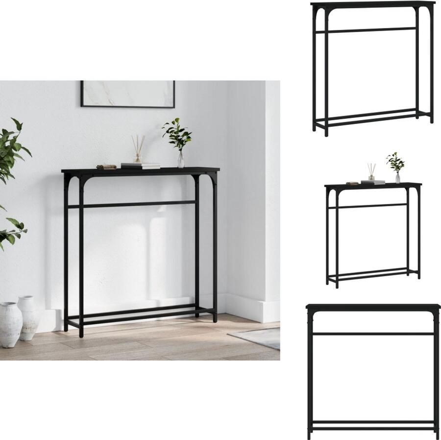 VidaXL -Wandtafel-75x19 5x75-cm-bewerkt-hout-zwart - Foto 2