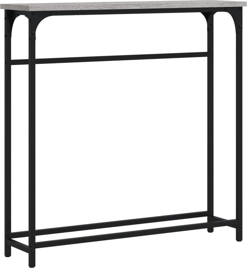 The Living Store Wandtafel Trendy Haltafels 75 x 19.5 x 75 cm (L x B x H) Grijs Sonoma Eiken Wandtafel Consoletafel Haltafel Bijzet Tafeltje Industriële Stijl
