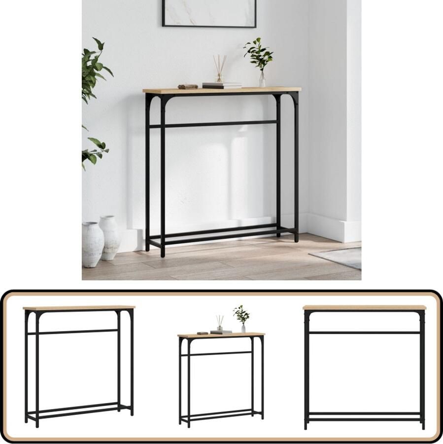 VidaXL -Wandtafel-75x19 5x75-cm-bewerkt-hout-grijs-sonoma-eikenkleurig - Foto 3