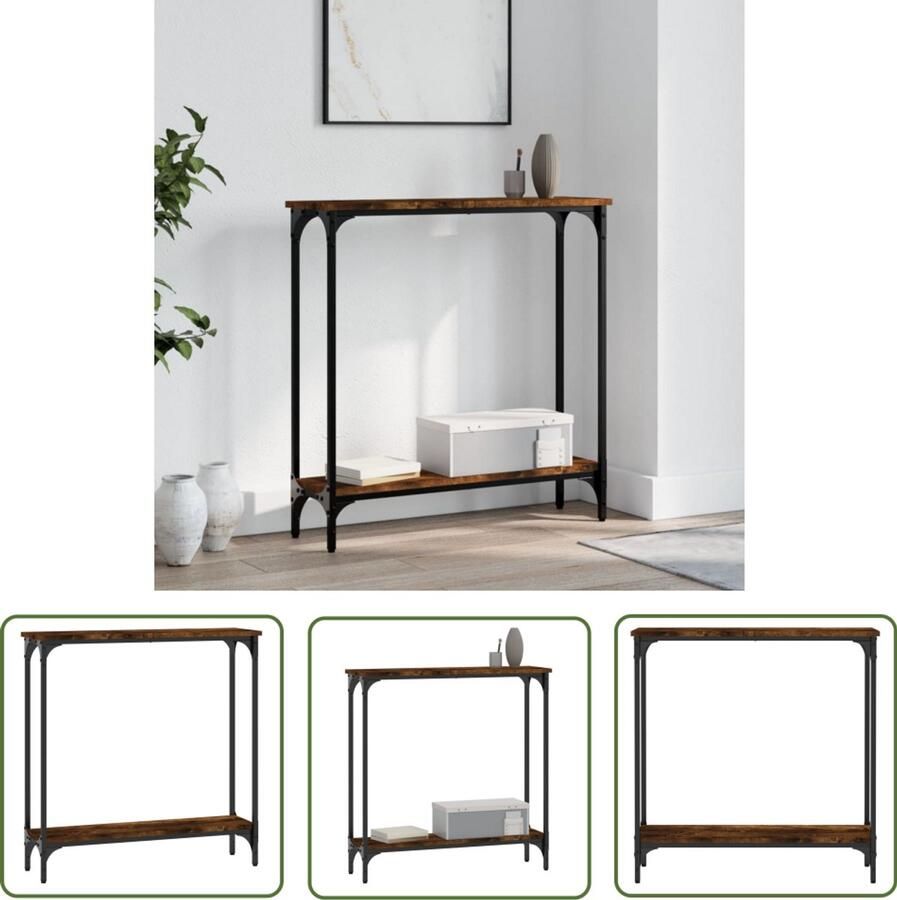 VidaXL -Wandtafel-75x22 5x75-cm-bewerkt-hout-gerookt-eikenkleurig