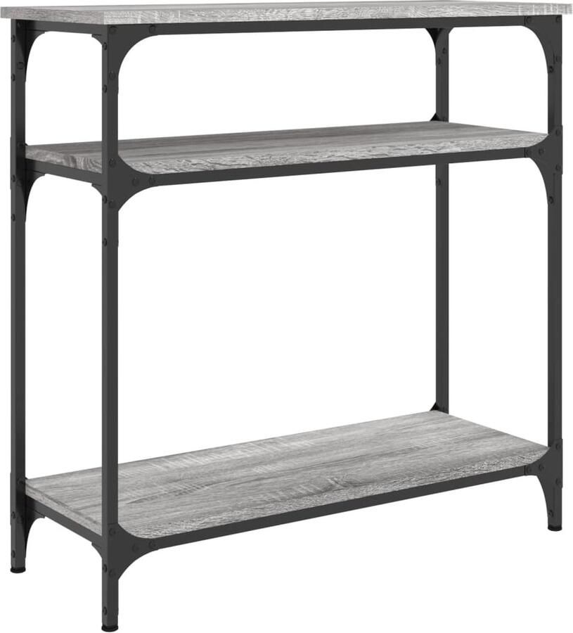 VidaXL Wandtafel Grijs Sonoma Eiken 75x29x75 cm Wandtafel Industrieel Design Grijze Kleur Houten Tafel Bergruimte Tv Stand Entreetafel
