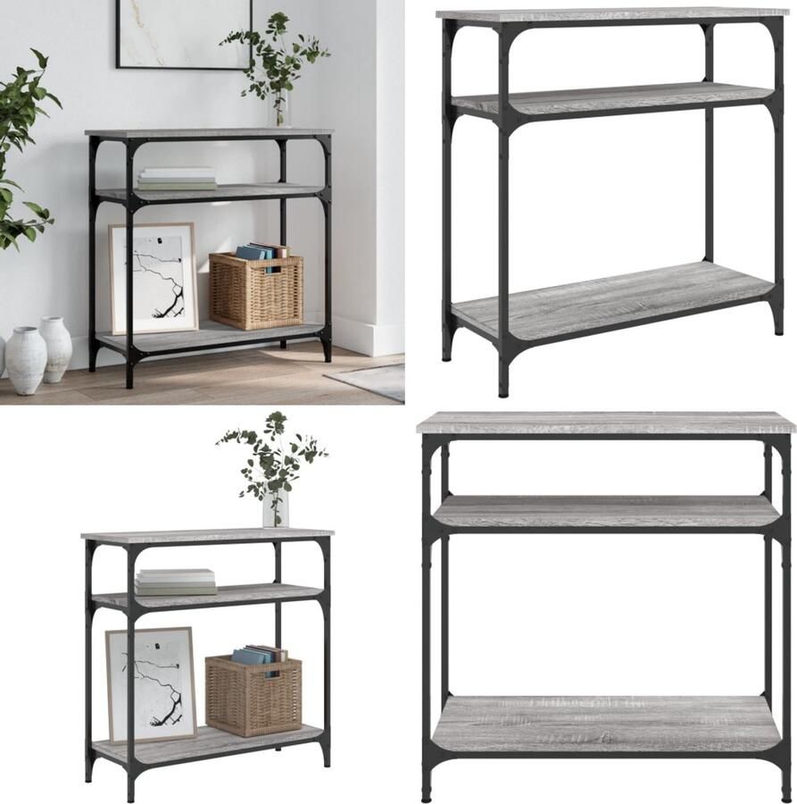 VidaXL -Wandtafel-75x29x75-cm-bewerkt-hout-grijs-sonoma-eikenkleurig - Foto 2