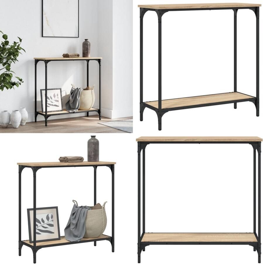 VidaXL Wandtafel 75x30 5x75 cm bewerkt hout sonoma eikenkleurig Wandtafel Wandtafels Bijzettafel Console Tafel