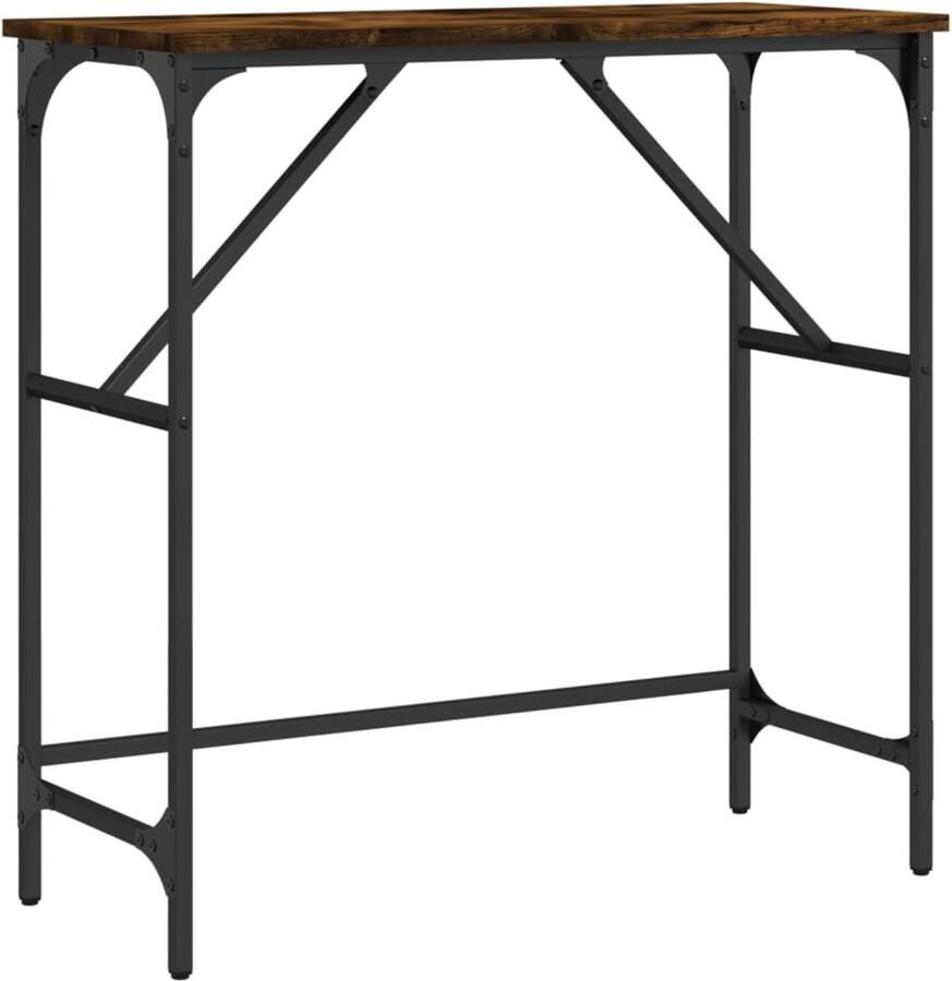 VidaXL Wandtafel 75x32x75 cm bewerkt hout gerookt eikenkleurig Bijzettafel Console Tafel Hoge Tafel Tafeltje