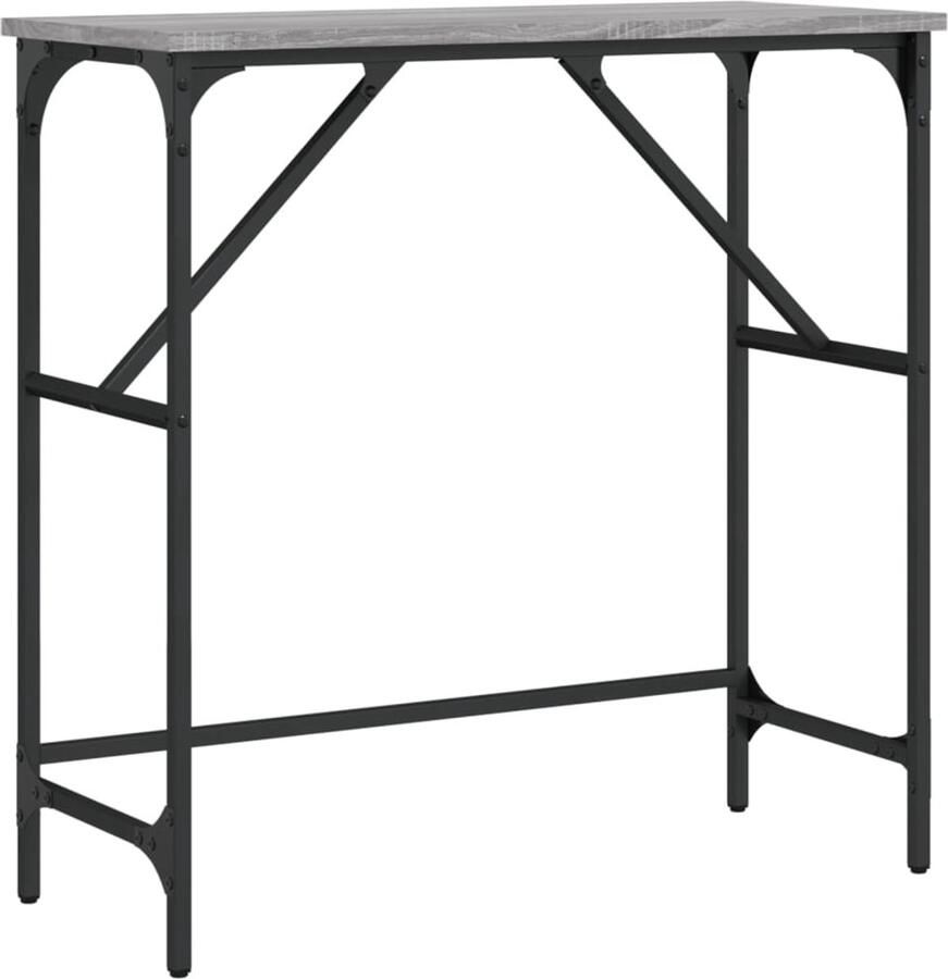 VidaXL Wandtafel 75x32x75 cm bewerkt hout grijs sonoma eikenkleurig Bijzettafel Console Tafel Hoge Tafel Tafeltje