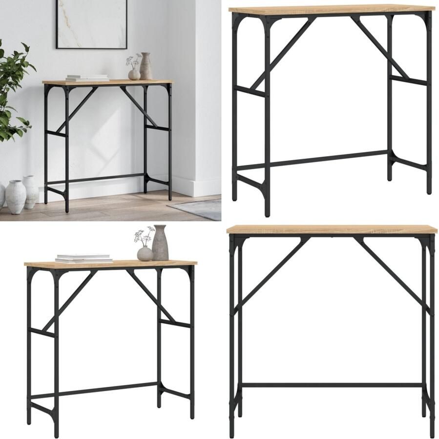 VidaXL Wandtafel 75x32x75 cm bewerkt hout sonoma eikenkleurig Bijzettafel Console Tafel Hoge Tafel Tafeltje