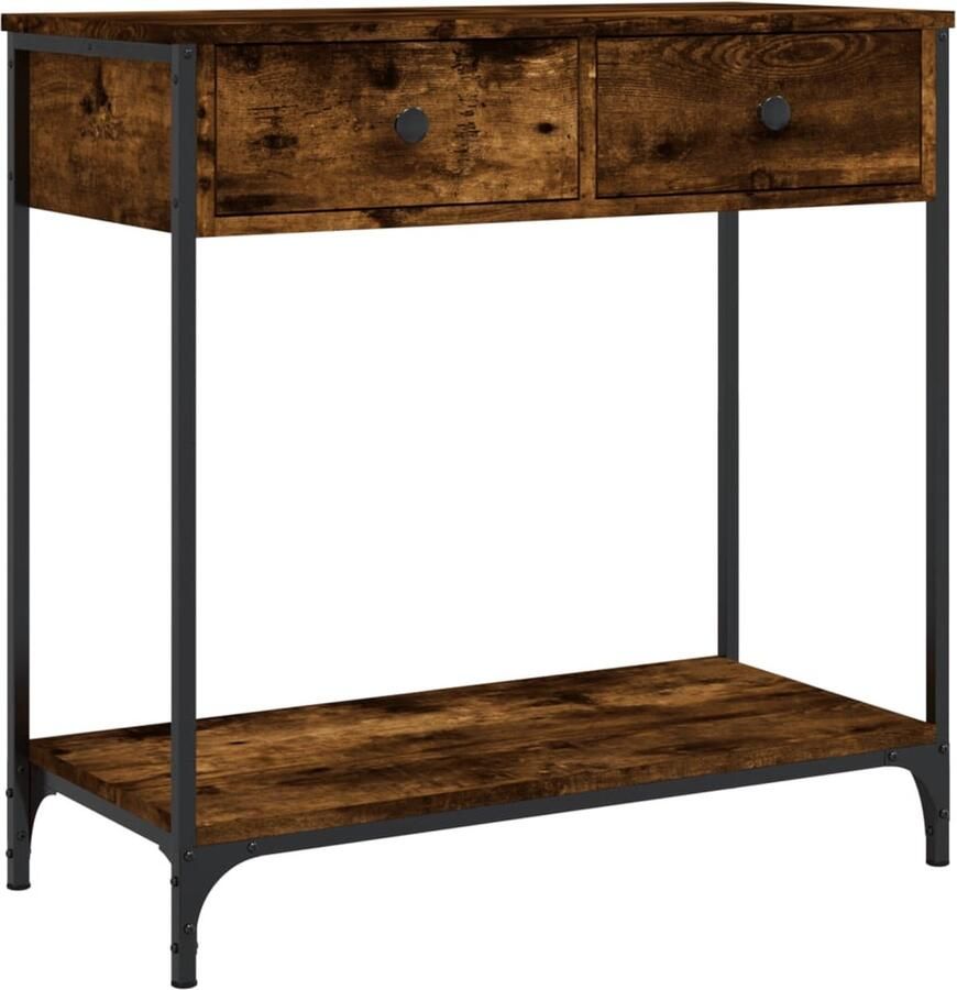 VidaXL -Wandtafel-75x34 5x75-cm-bewerkt-hout-gerookt-eikenkleurig - Foto 2