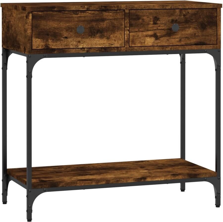 VidaXL Wandtafel 75x34 5x75 cm bewerkt hout gerookt eikenkleurig Wandtafel Wandtafels Banktafel Haltafel