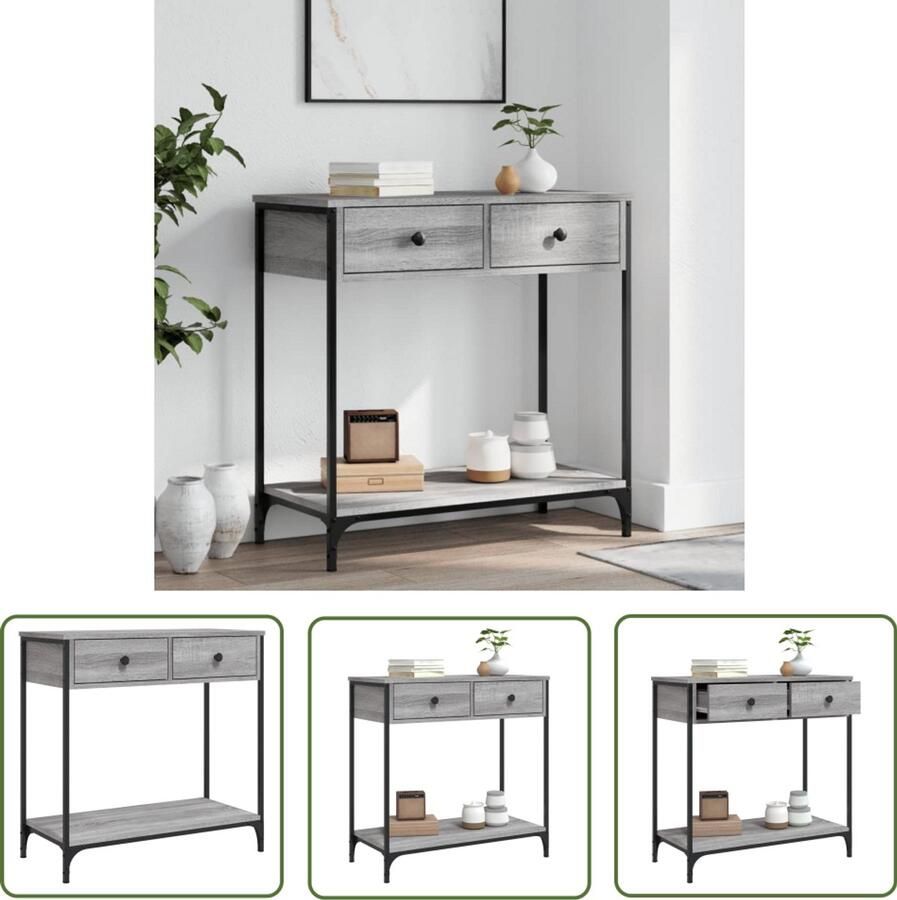 VidaXL Wandtafel 75x34 5x75 cm Grijs Sonoma Eiken Wandtafel Consoletafel Haltafel Eettafel Decoratief Item