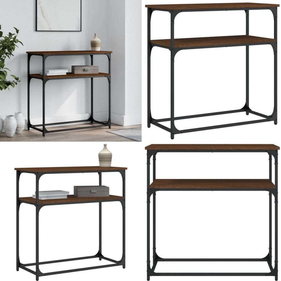 VidaXL Wandtafel 75x35 5x75 cm bewerkt hout bruin eikenkleur Wandtafel Wandtafels Bijzettafel Console Tafel