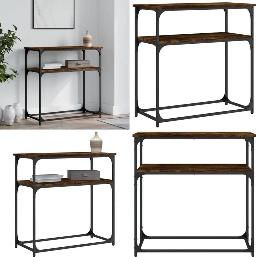 VidaXL Wandtafel 75x35 5x75 cm bewerkt hout gerookt eikenkleurig Wandtafel Wandtafels Bijzettafel Console Tafel