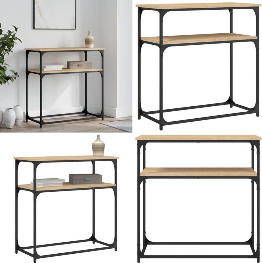 VidaXL Wandtafel 75x35 5x75 cm bewerkt hout sonoma eikenkleurig Wandtafel Wandtafels Bijzettafel Console Tafel