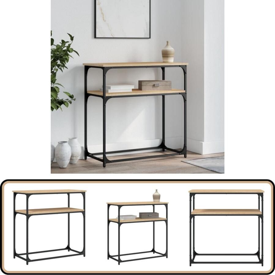 VidaXL Wandtafel 75x35 5x75 cm Sonoma Eikenkleur Wandtafel Console Tafel Entreehal Livingroom Tafel Bruine Tafel Houten Tafel Industrieel Design Vintage Tafel
